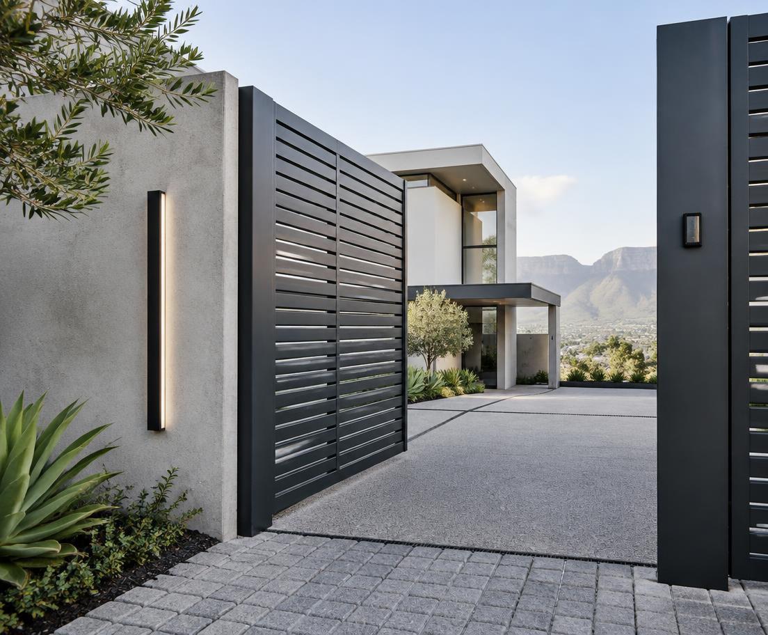Illustrative modern property entrance; not a Makura facility